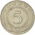 Moneta, Jugosławia, 5 Dinara, 1976, EF(40-45), Miedź-Nikiel-Cynk, KM:58