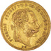 Moeda, Hungria, Franz Joseph I, 8 Forint 20 Francs, 1876, AU(50-53), Dourado