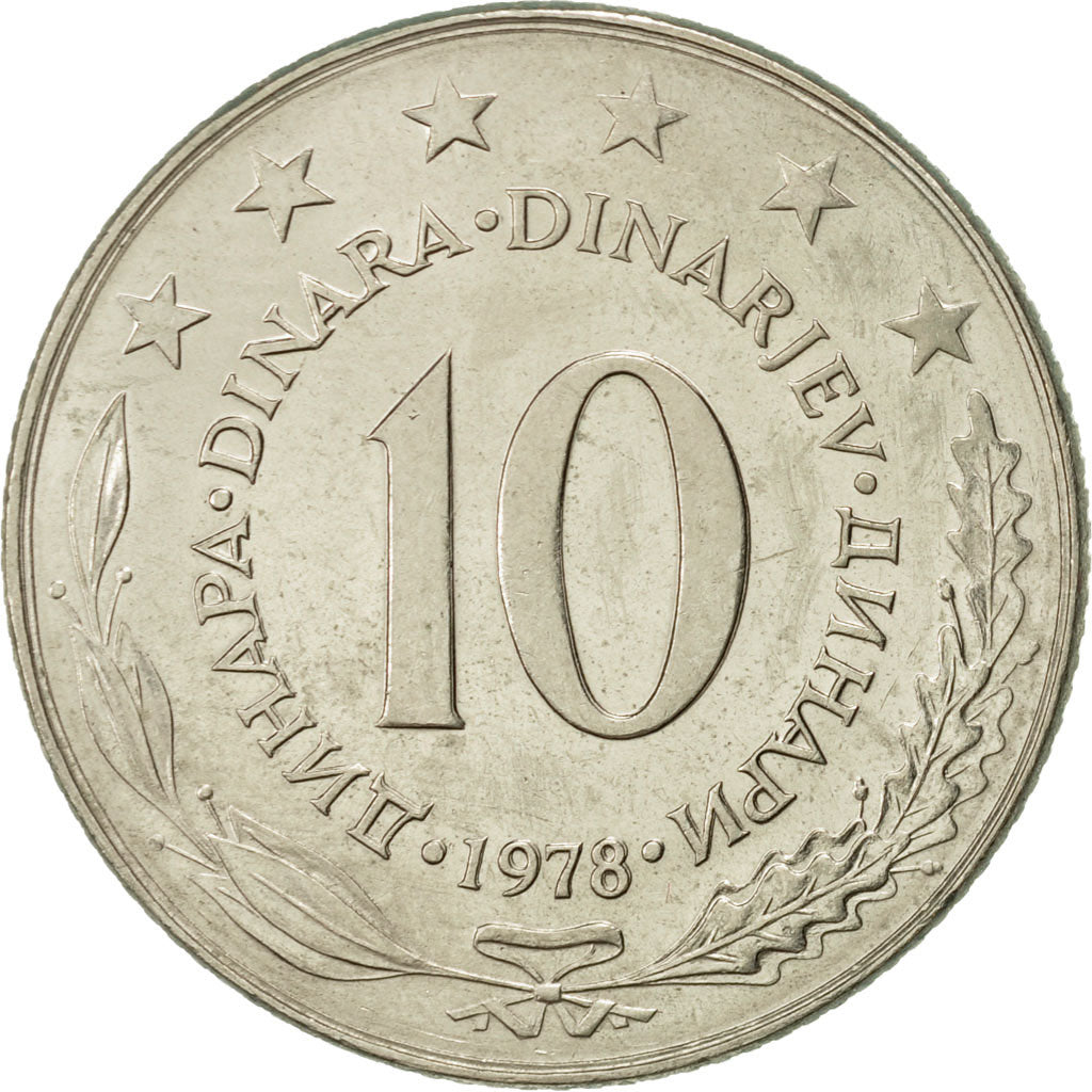 Coin, Yugoslavia, 10 Dinara, 1978, EF(40-45), Copper-nickel, KM:62
