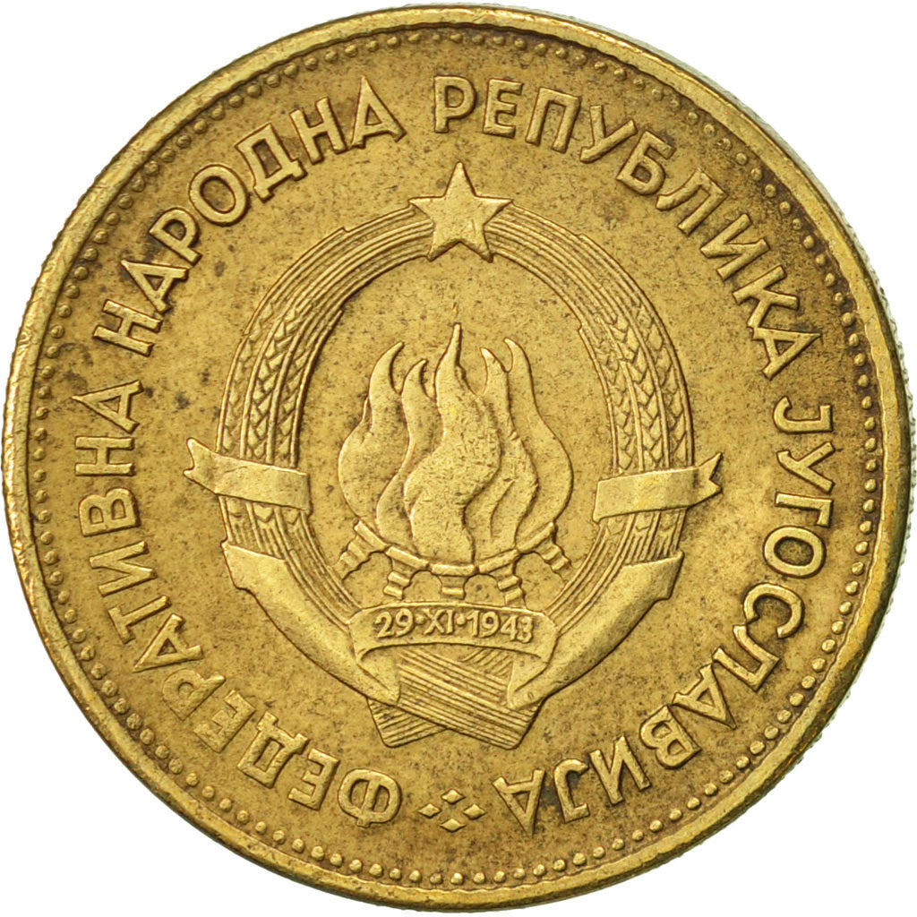 Moneda, Yugoslavia, 20 Dinara, 1955, MBC, Aluminio - bronce, KM:34