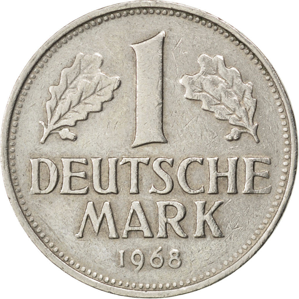 GERMANY - FEDERAL REPUBLIC, Mark, 1968, Stuttgart, KM #110, EF(40-45),...