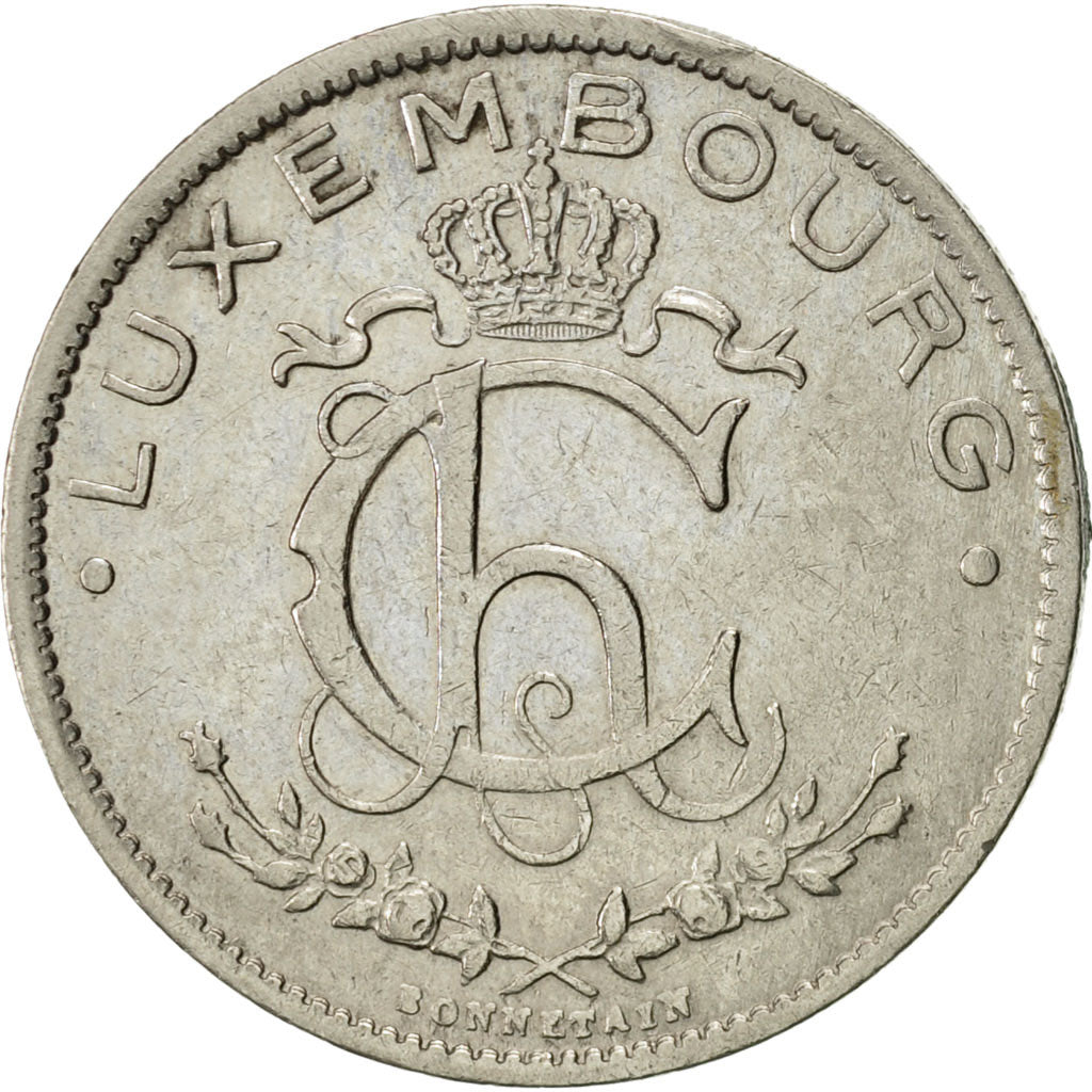 Coin, Luxembourg, Charlotte, Franc, 1935, AU(50-53), Nickel, KM:35