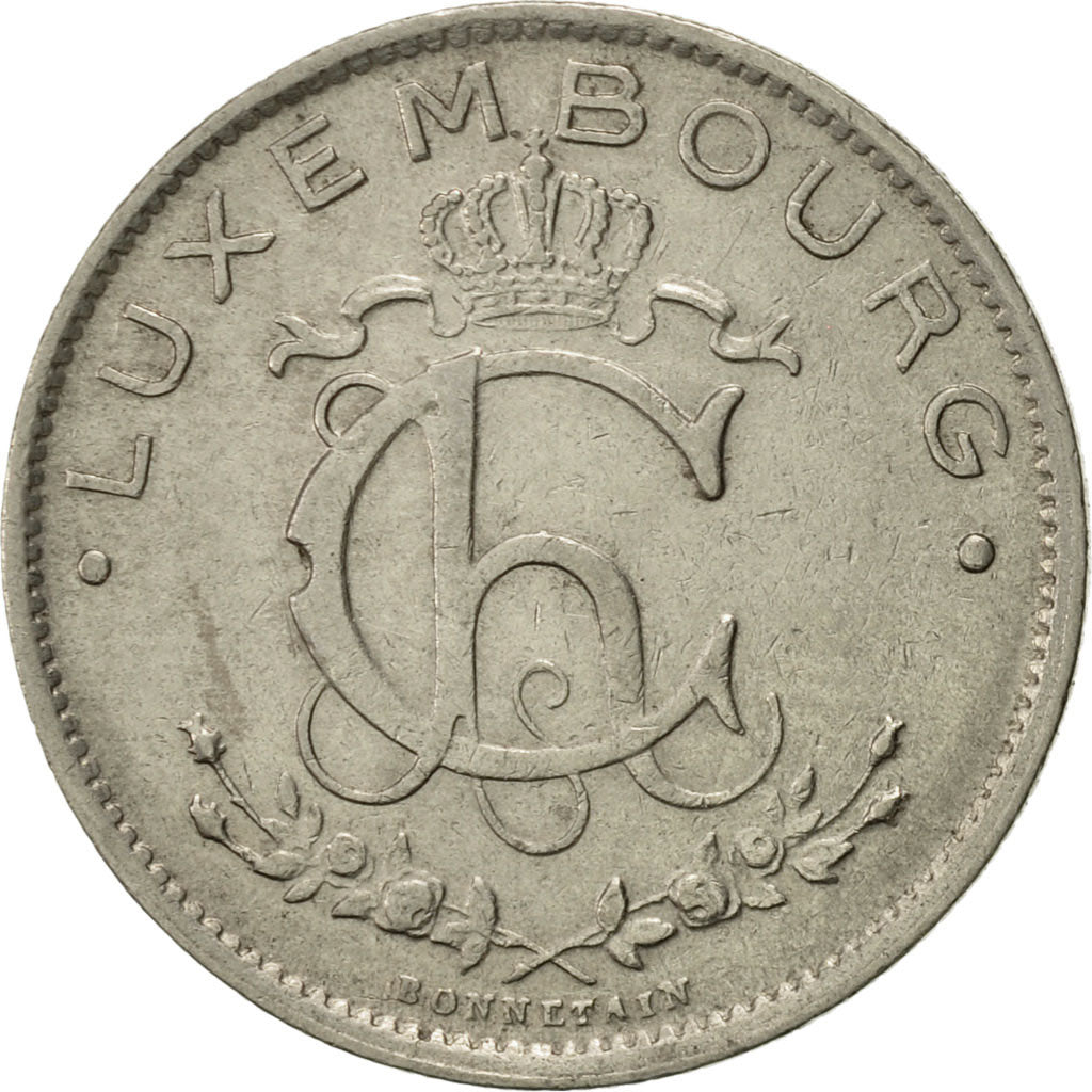 Moneta, Lussemburgo, Charlotte, Franc, 1928, BB+, Nichel, KM:35