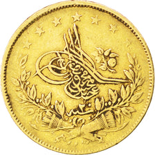 TURKEY, 100 Kurush, 1858, Qustantiniyah, KM #679, EF(40-45), Gold, 7.12