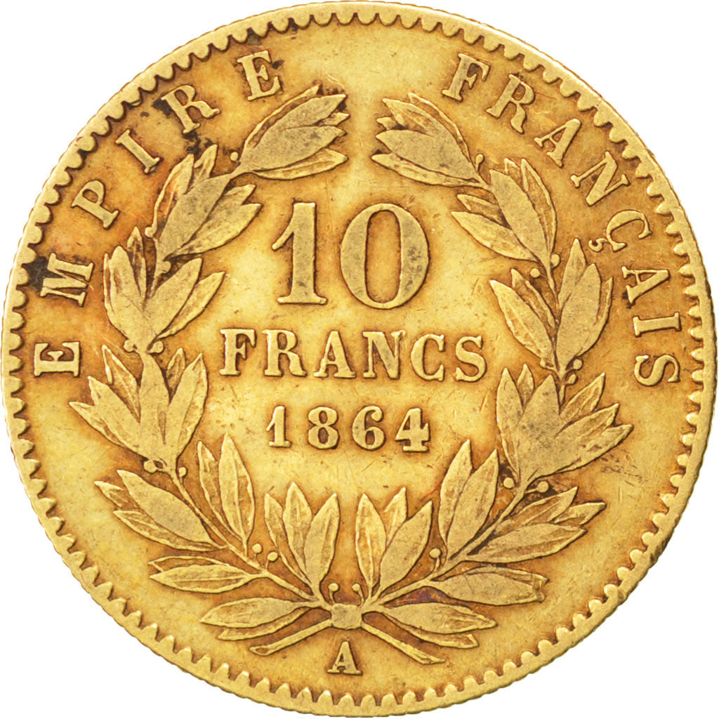FRANCE, Napoléon III, 20 Francs, 1864, Paris, KM #801.1, EF(40-45), Gold, Gadour