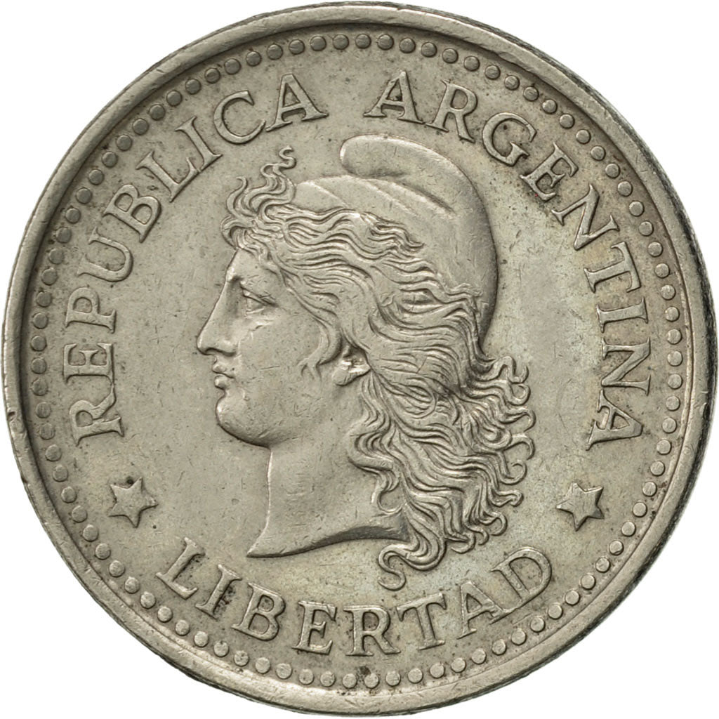 Argentina, 20 Centavos, 1957, AU(55-58), Nickel Clad Steel, KM:55