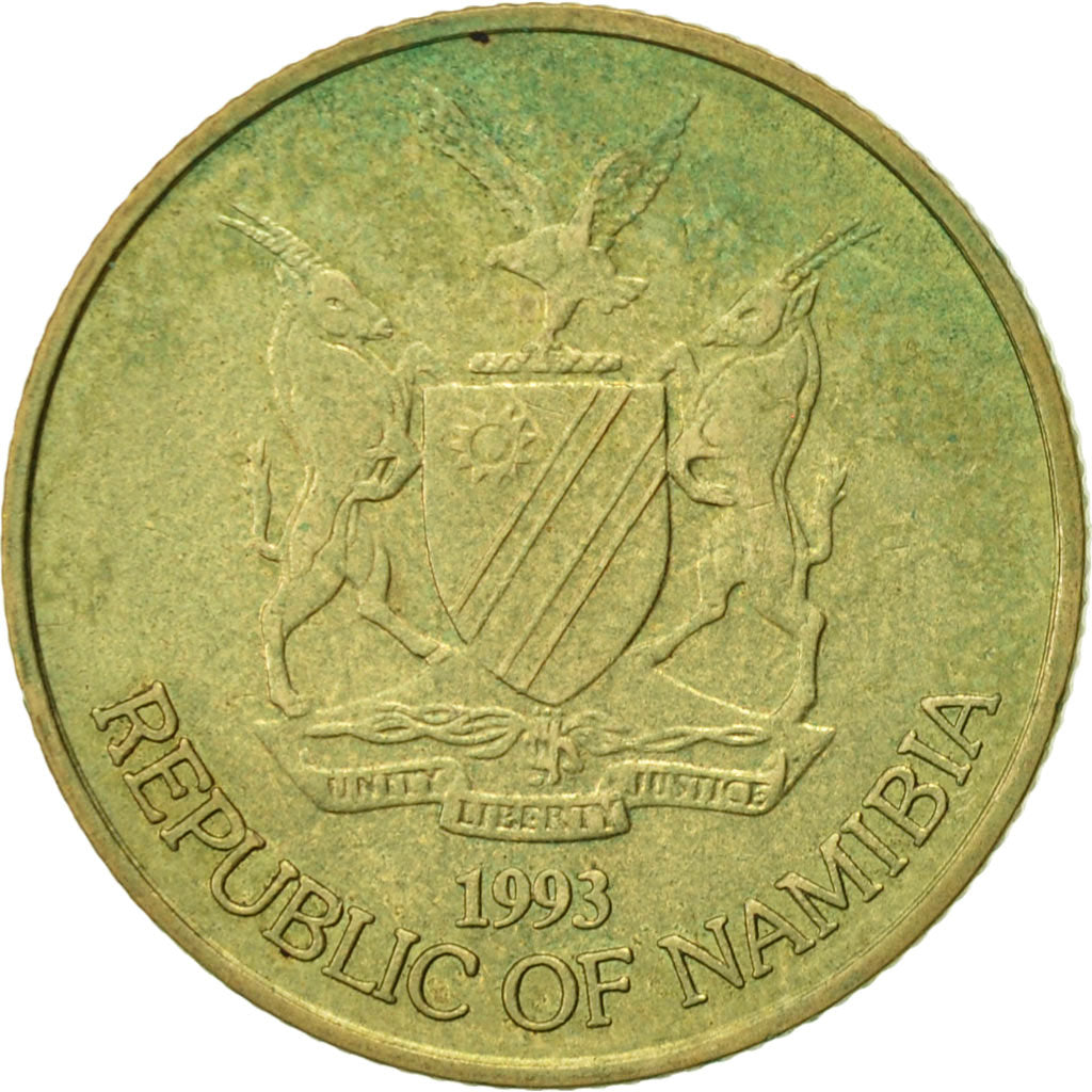 Munten, Namibië, Dollar, 1993, ZF, Tin, KM:4