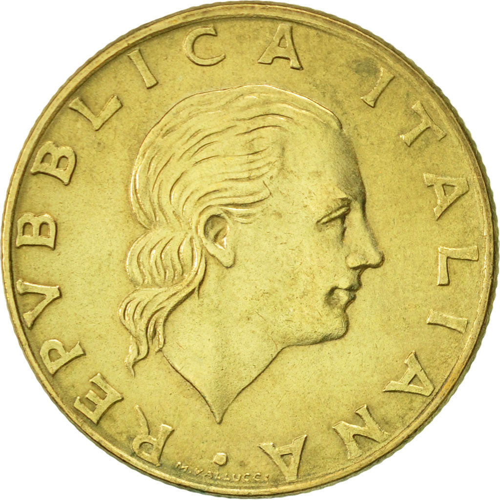 Italy, 200 Lire, 1982, Rome, AU(55-58), Aluminum-Bronze, KM:105