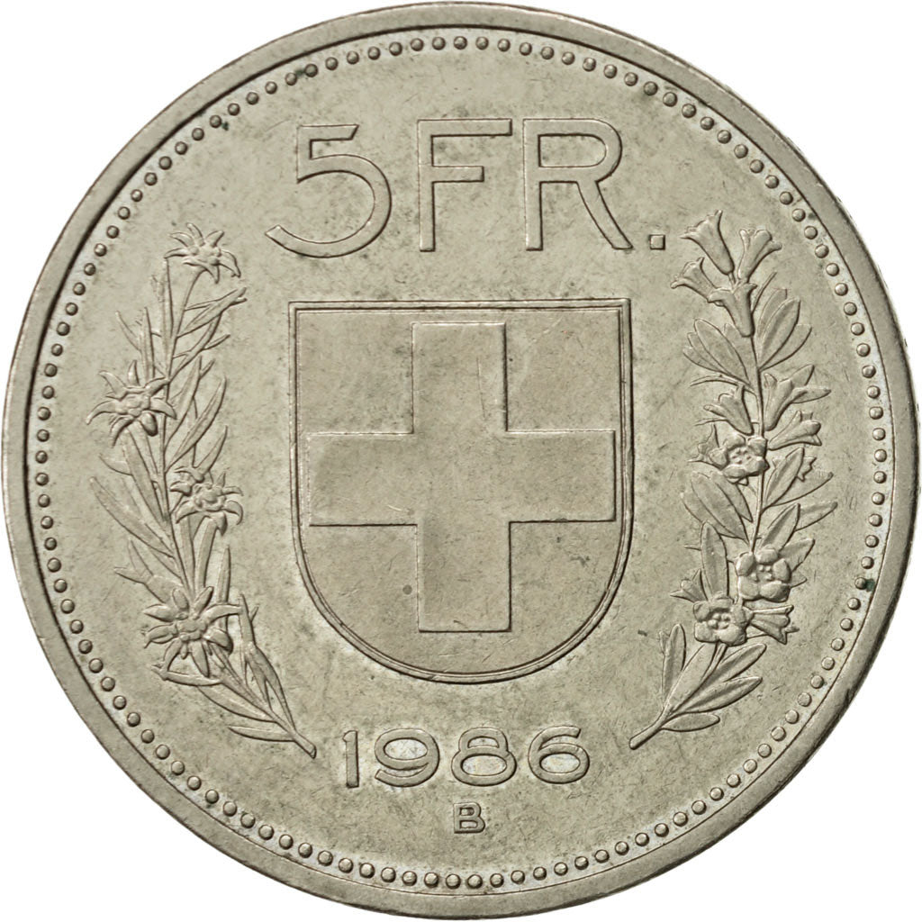 Suisse, 5 Francs, 1986, Bern, TTB+, Copper-nickel, KM:40a.3