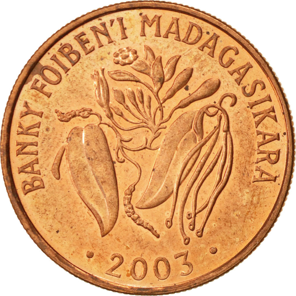 Madagascar, 2 Ariary, 2003, Royal Canadian Mint, EF(40-45), Copper Plated Steel