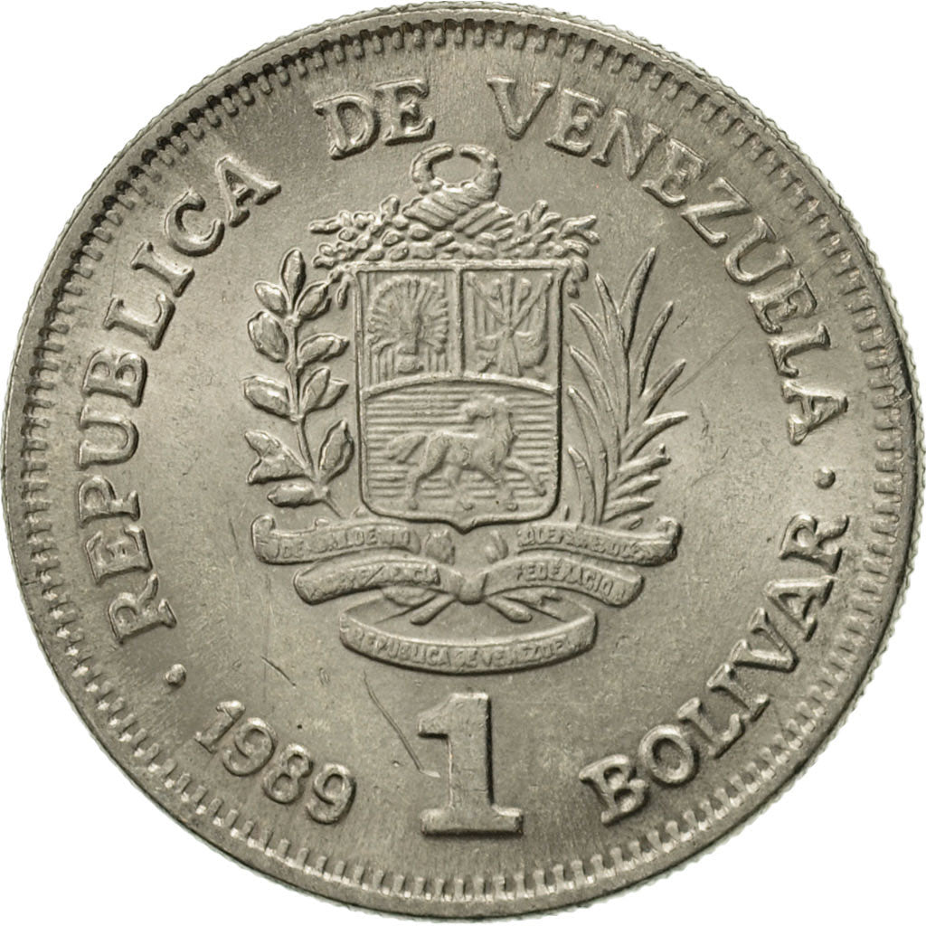 Münze, Venezuela, Bolivar, 1989, VZ, Nickel Clad Steel, KM:52a.2