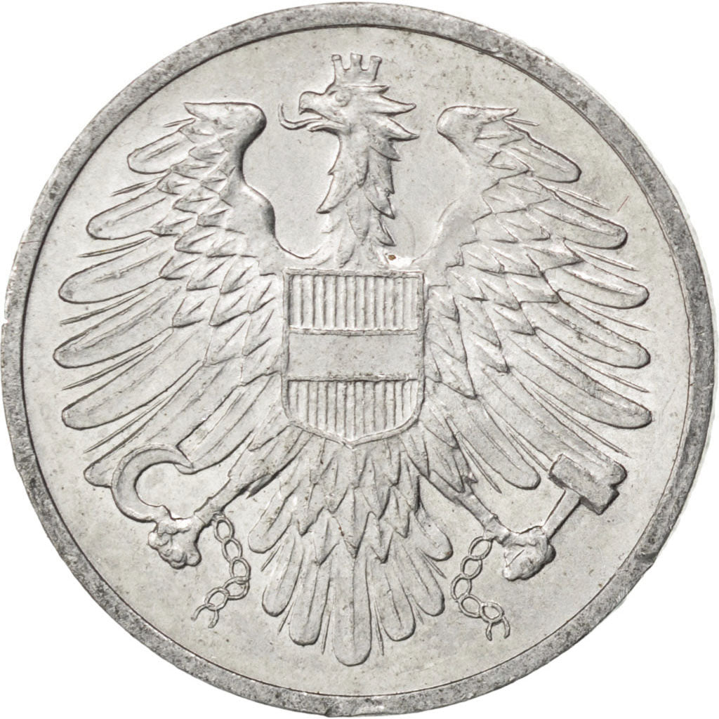 AUSTRIA, 2 Groschen, 1968, KM #2876, MS(63), Aluminum, 18, 0.91