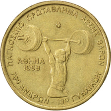 GREECE, 100 Drachmes, 1999, Athens, KM #174, AU(55-58), Aluminum-Bronze, 29.5,..