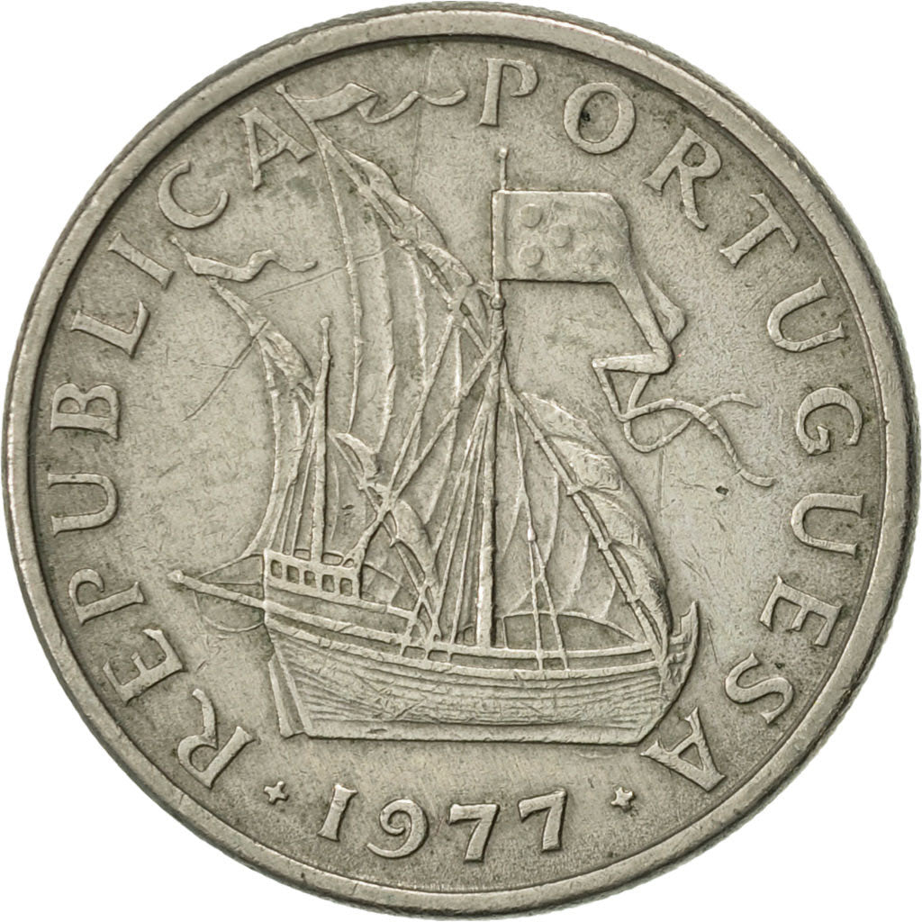 Monnaie, Portugal, 5 Escudos, 1977, TTB, Copper-nickel, KM:591