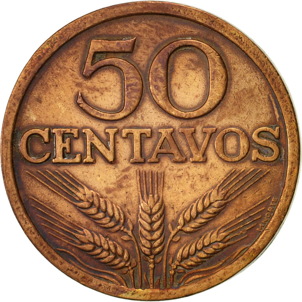 Coin, Portugal, 50 Centavos, 1974, EF(40-45), Bronze, KM:596