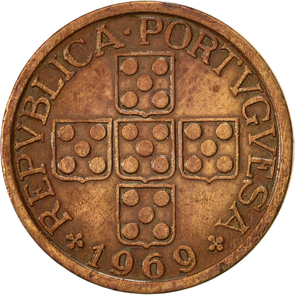 Coin, Portugal, 50 Centavos, 1969, EF(40-45), Bronze, KM:596