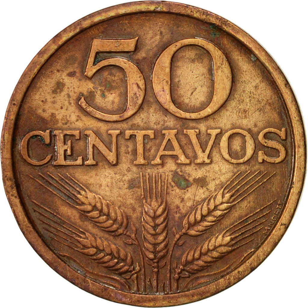 Coin, Portugal, 50 Centavos, 1969, EF(40-45), Bronze, KM:596