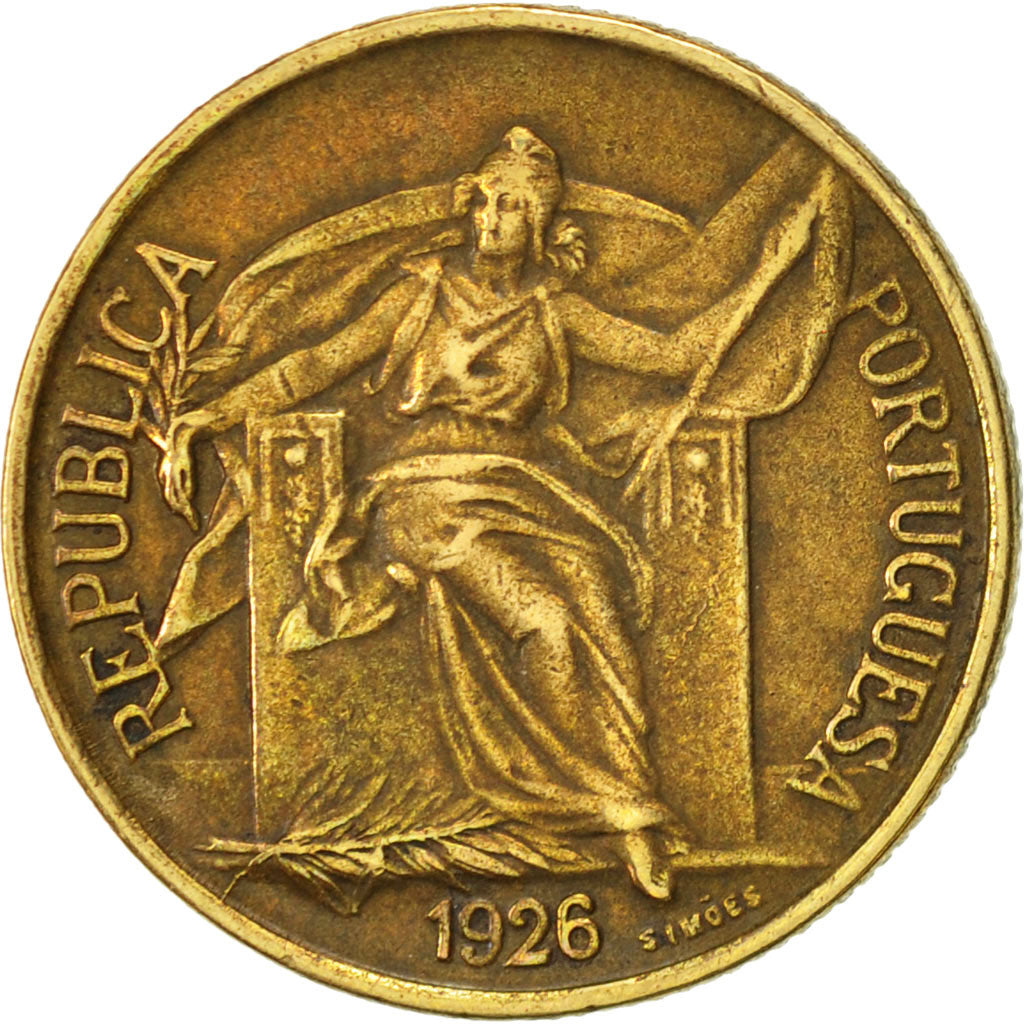Portugal, 50 Centavos, 1926, EF(40-45), Aluminum-Bronze, KM:575