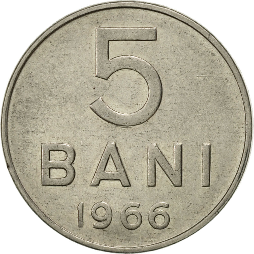 Münze, Rumänien, 5 Bani, 1966, SS, Nickel Clad Steel, KM:92
