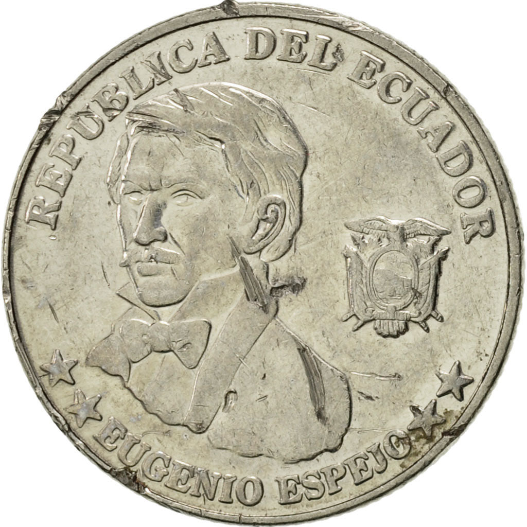 Moneda, Ecuador, 10 Centavos, Diez, 2000, MBC, Acero, KM:106