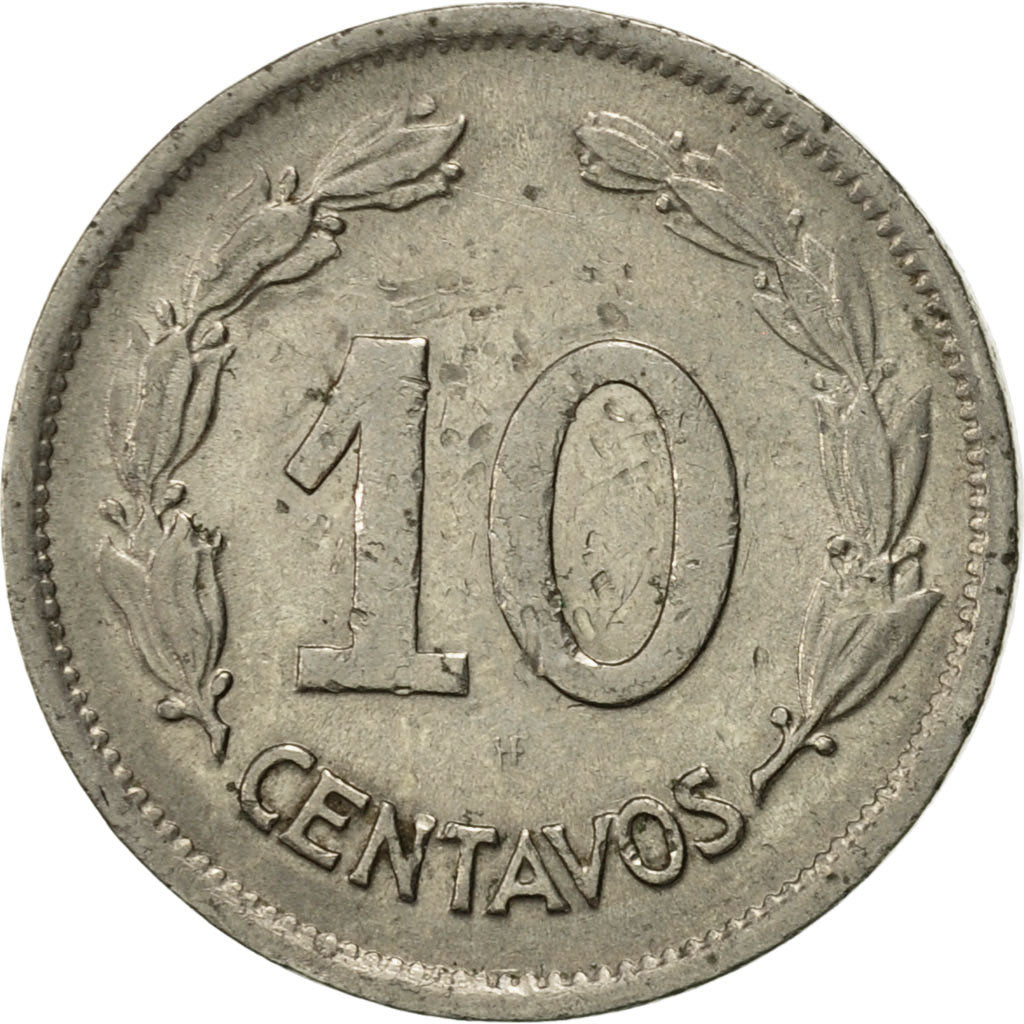 Coin, Ecuador, 10 Centavos, Diez, 1937, Huguenin Freres, EF(40-45), Nickel