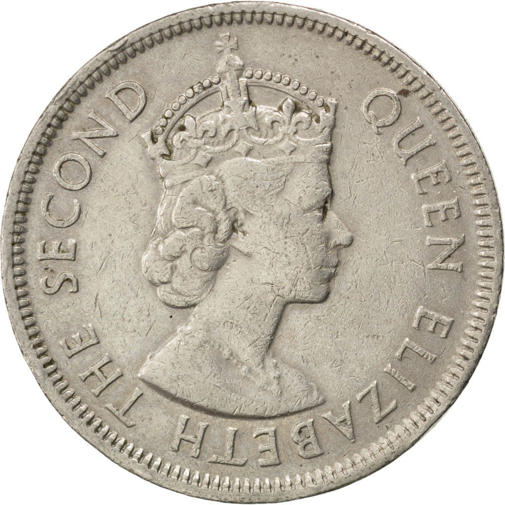 Coin, Mauritius, Elizabeth II, Rupee, 1975, EF(40-45), Copper-nickel, KM:35.1