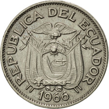 Moneta, Ecuador, 20 Centavos, 1966, SPL-, Acciaio ricoperto in nichel, KM:77.1c