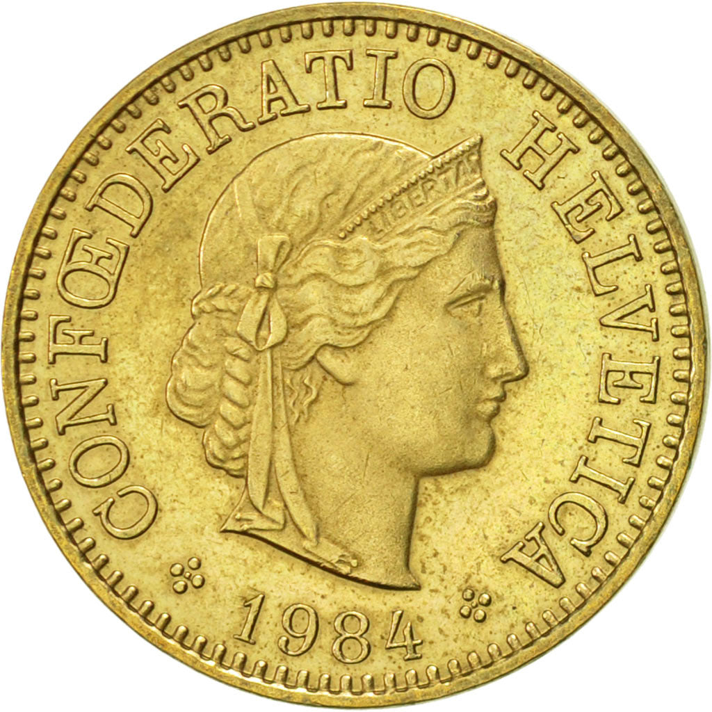 Coin, Switzerland, 5 Rappen, 1984, Bern, AU(55-58), Aluminum-Bronze, KM:26c
