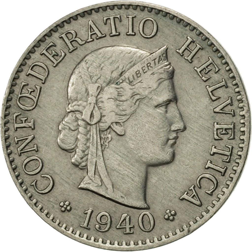 Switzerland, 5 Rappen, 1940, Bern, AU(50-53), Copper-nickel, KM:26
