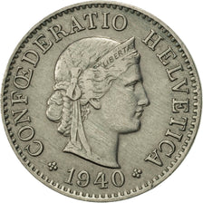 Switzerland, 5 Rappen, 1940, Bern, AU(50-53), Copper-nickel, KM:26