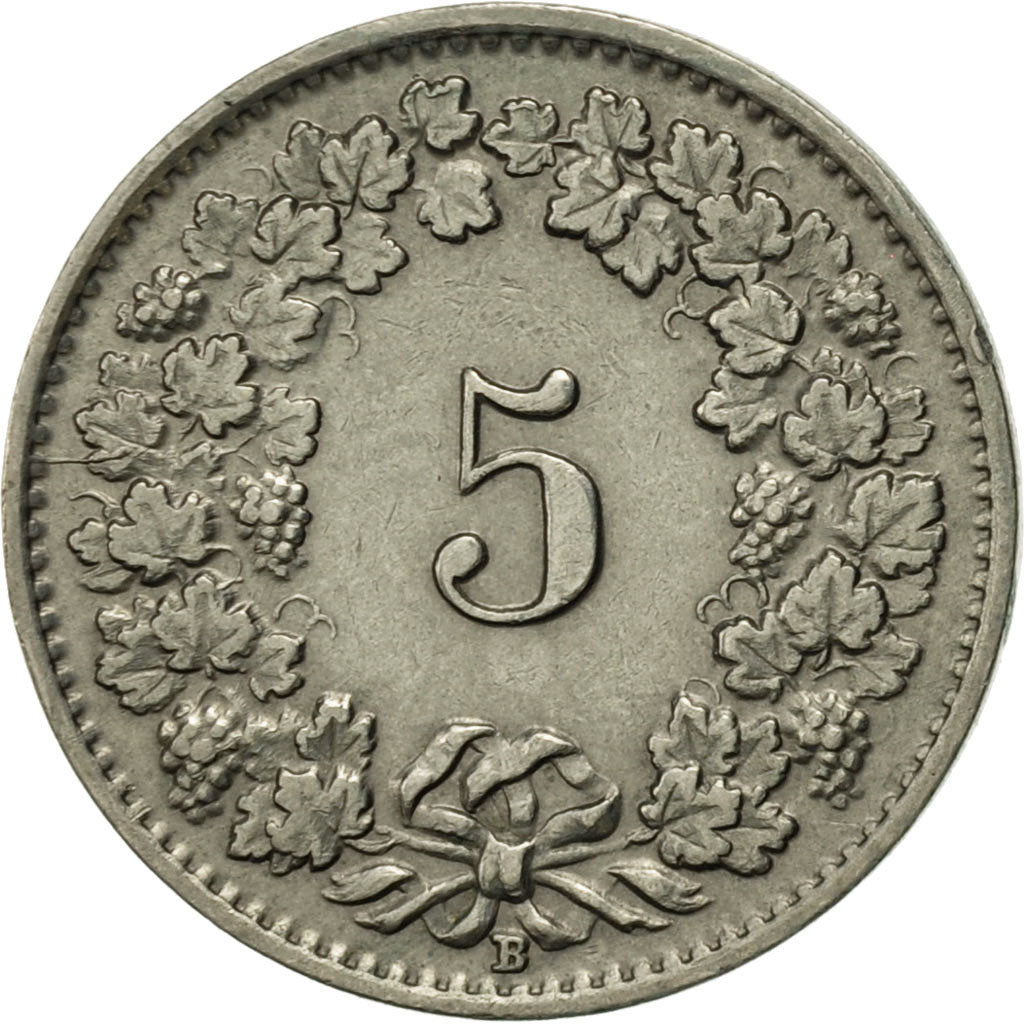 Switzerland, 5 Rappen, 1940, Bern, AU(50-53), Copper-nickel, KM:26