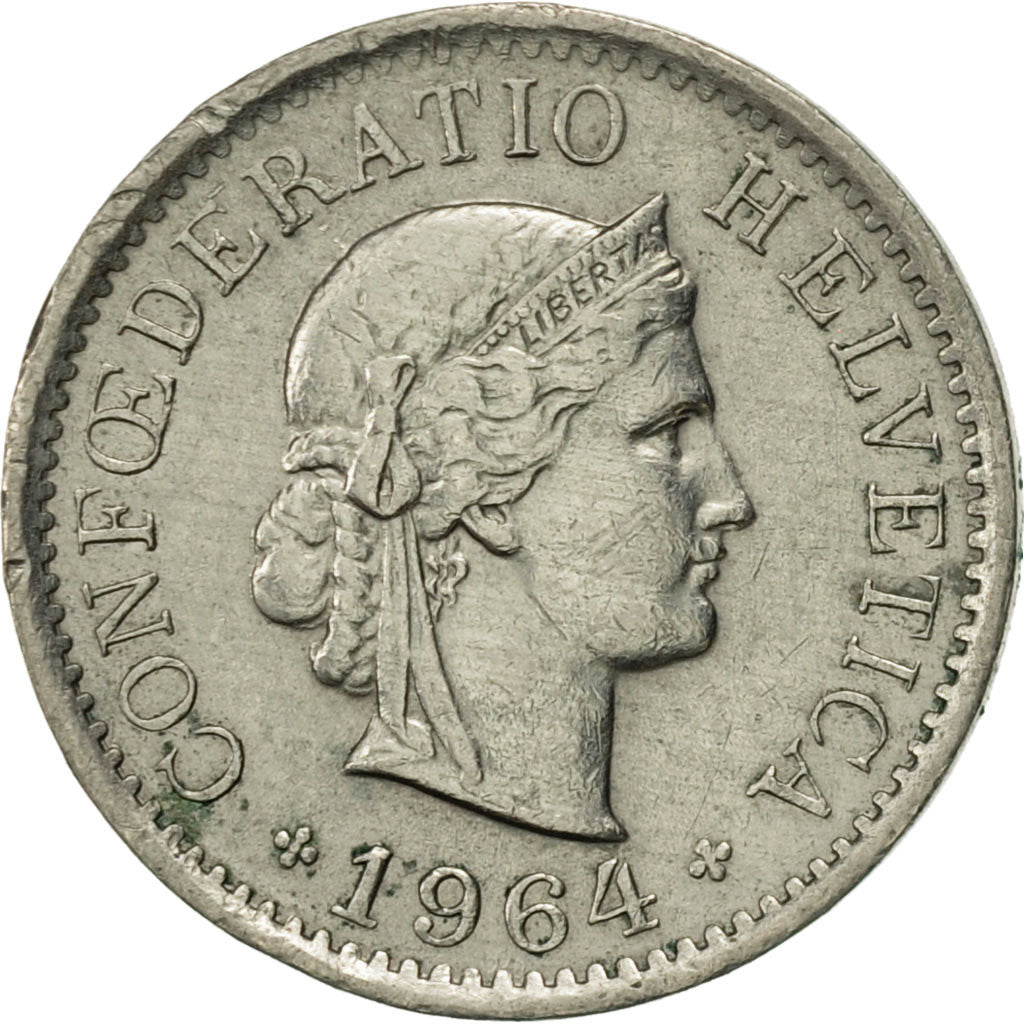 Coin, Switzerland, 5 Rappen, 1964, Bern, AU(55-58), Copper-nickel, KM:26