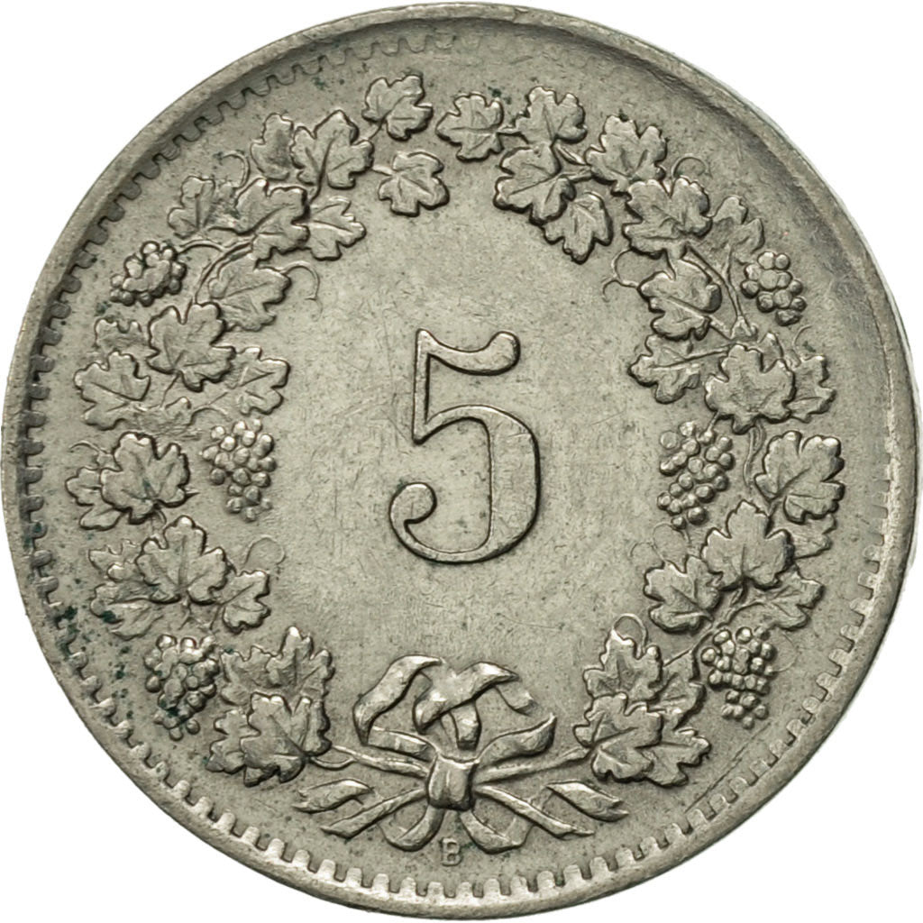 Coin, Switzerland, 5 Rappen, 1964, Bern, AU(55-58), Copper-nickel, KM:26