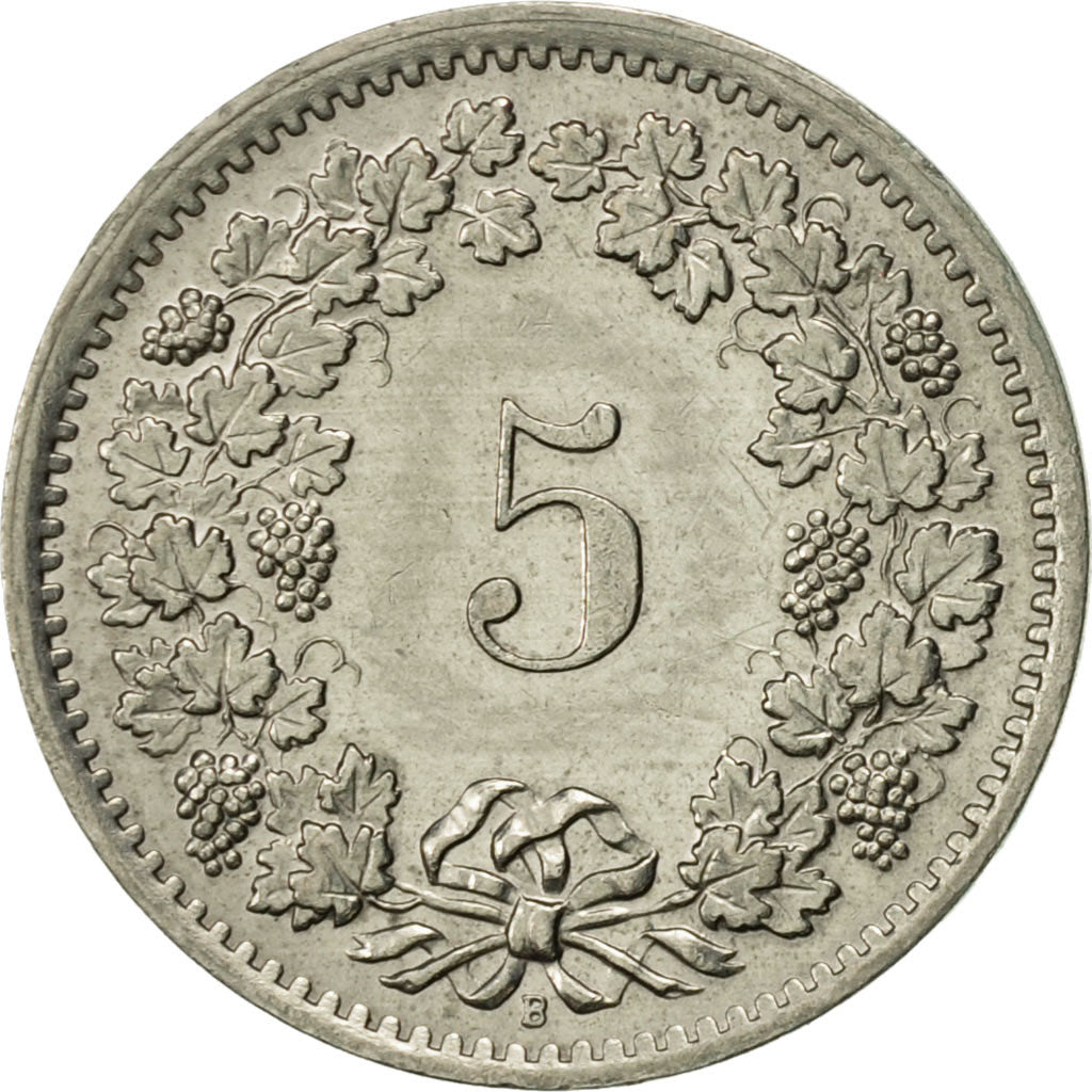Coin, Switzerland, 5 Rappen, 1969, Bern, AU(55-58), Copper-nickel, KM:26