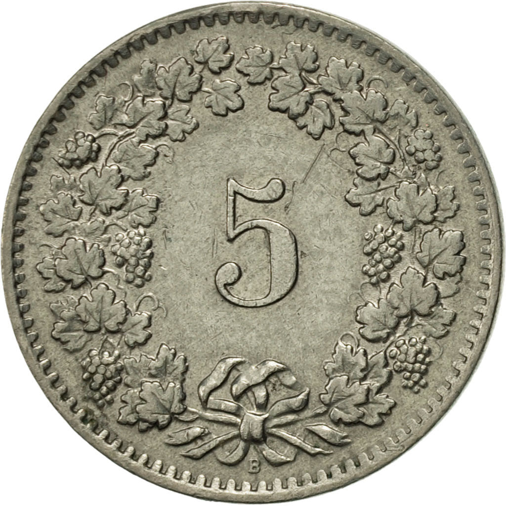 Coin, Switzerland, 5 Rappen, 1962, Bern, AU(55-58), Copper-nickel, KM:26