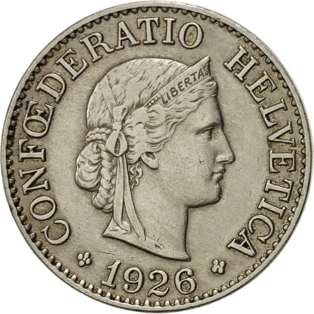 Coin, Switzerland, 10 Rappen, 1926, Bern, EF(40-45), Copper-nickel, KM:27