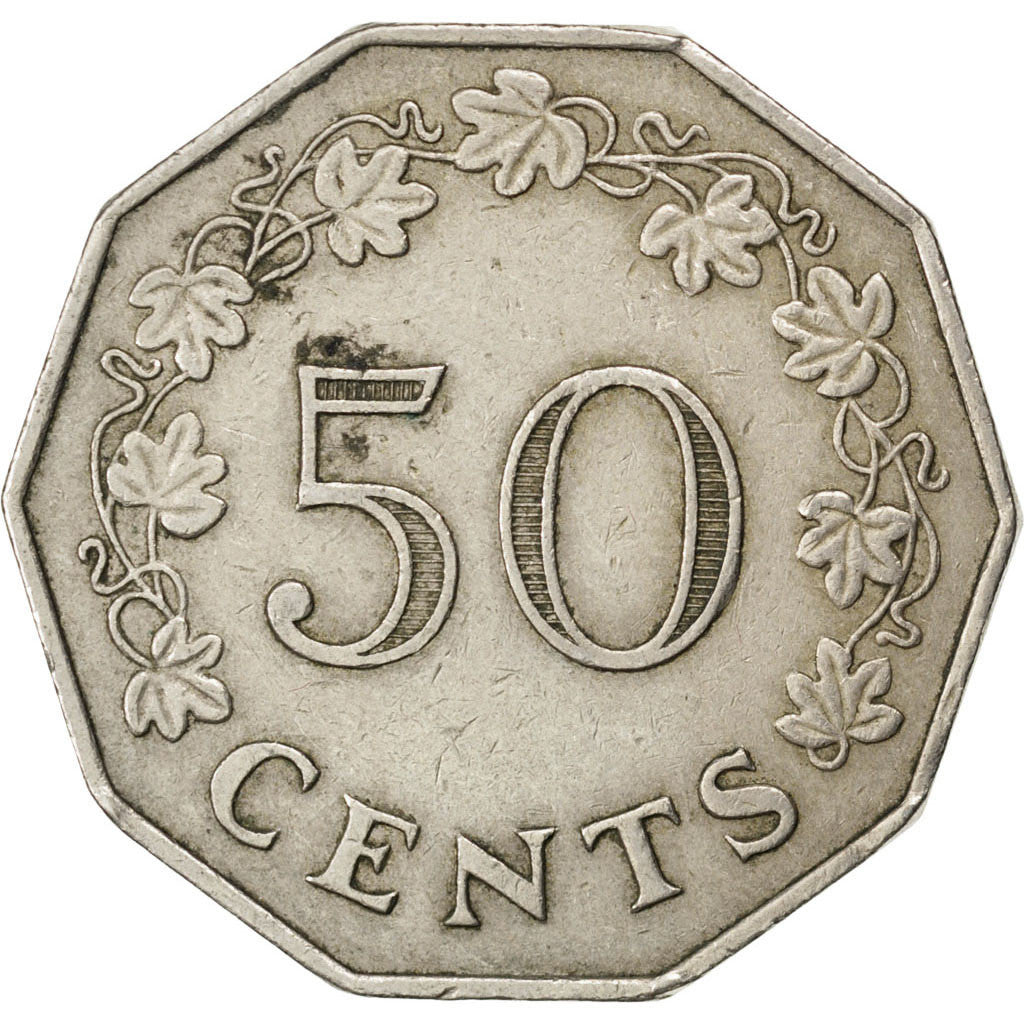 Coin, Malta, 50 Cents, 1972, EF(40-45), Copper-nickel, KM:12