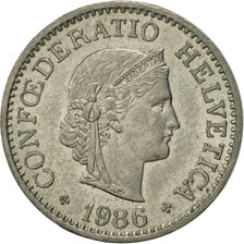 Switzerland, 10 Rappen, 1986, Bern, EF(40-45), Copper-nickel, KM:27