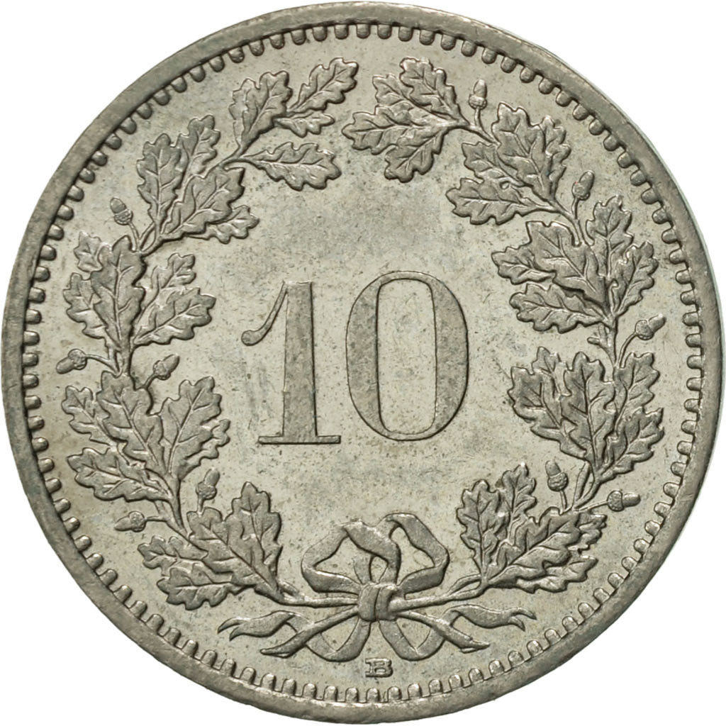 Switzerland, 10 Rappen, 1986, Bern, EF(40-45), Copper-nickel, KM:27
