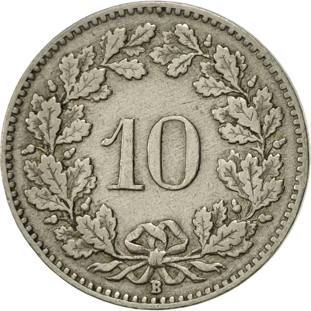 Moneta, Svizzera, 10 Rappen, 1924, Bern, BB, Rame-nichel, KM:27