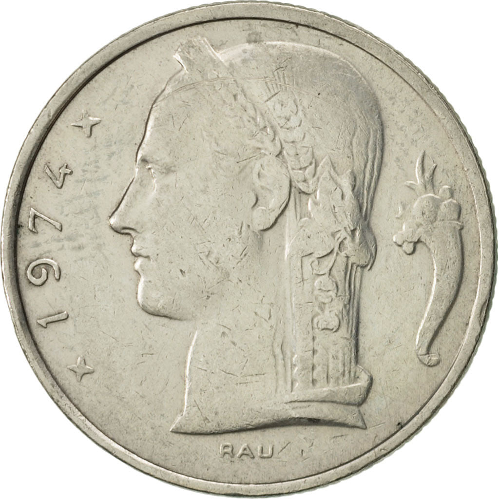 Coin, Belgium, 5 Francs, 5 Frank, 1974, EF(40-45), Copper-nickel, KM:134.1