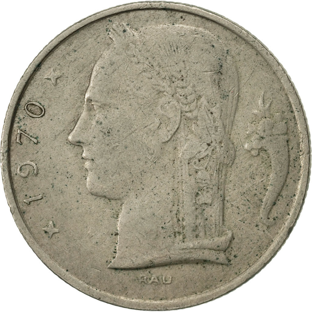 Coin, Belgium, 5 Francs, 5 Frank, 1970, EF(40-45), Copper-nickel, KM:135.1