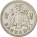 BARBADOS, 25 Cents, 1973, Franklin Mint, KM #13, AU(50-53), Copper-Nickel,...