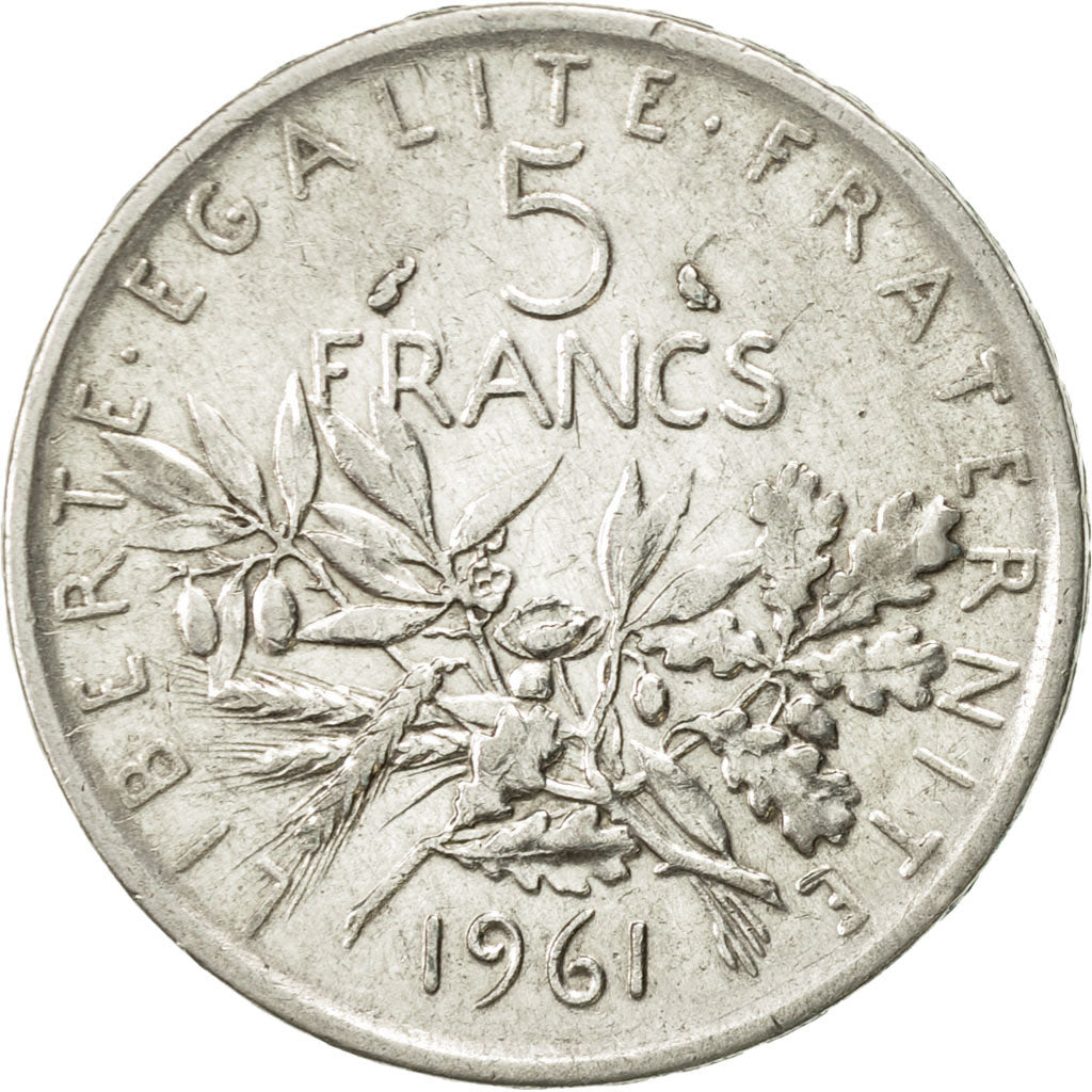 Coin, France, Semeuse, 5 Francs, 1961, Paris, AU(50-53), Silver, KM:926