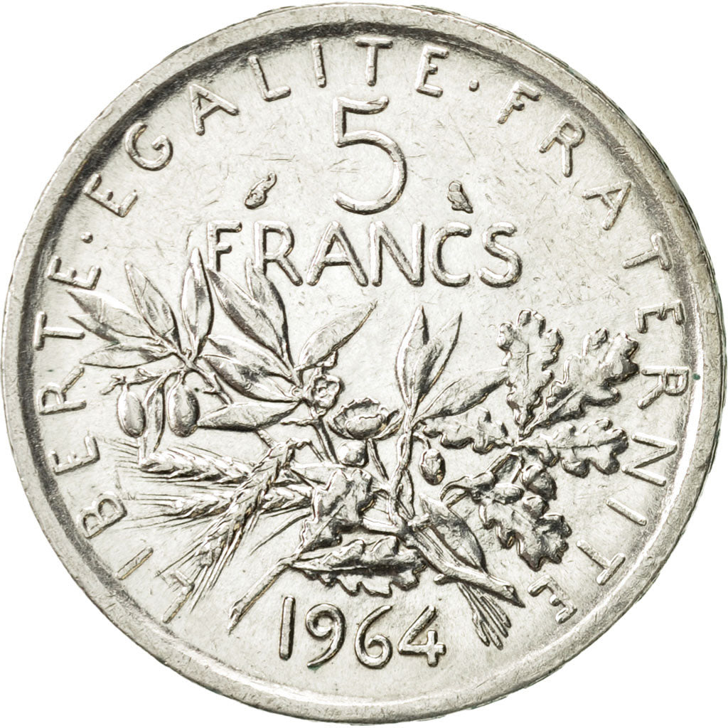 Coin, France, Semeuse, 5 Francs, 1964, Paris, AU(55-58), Silver, KM:926