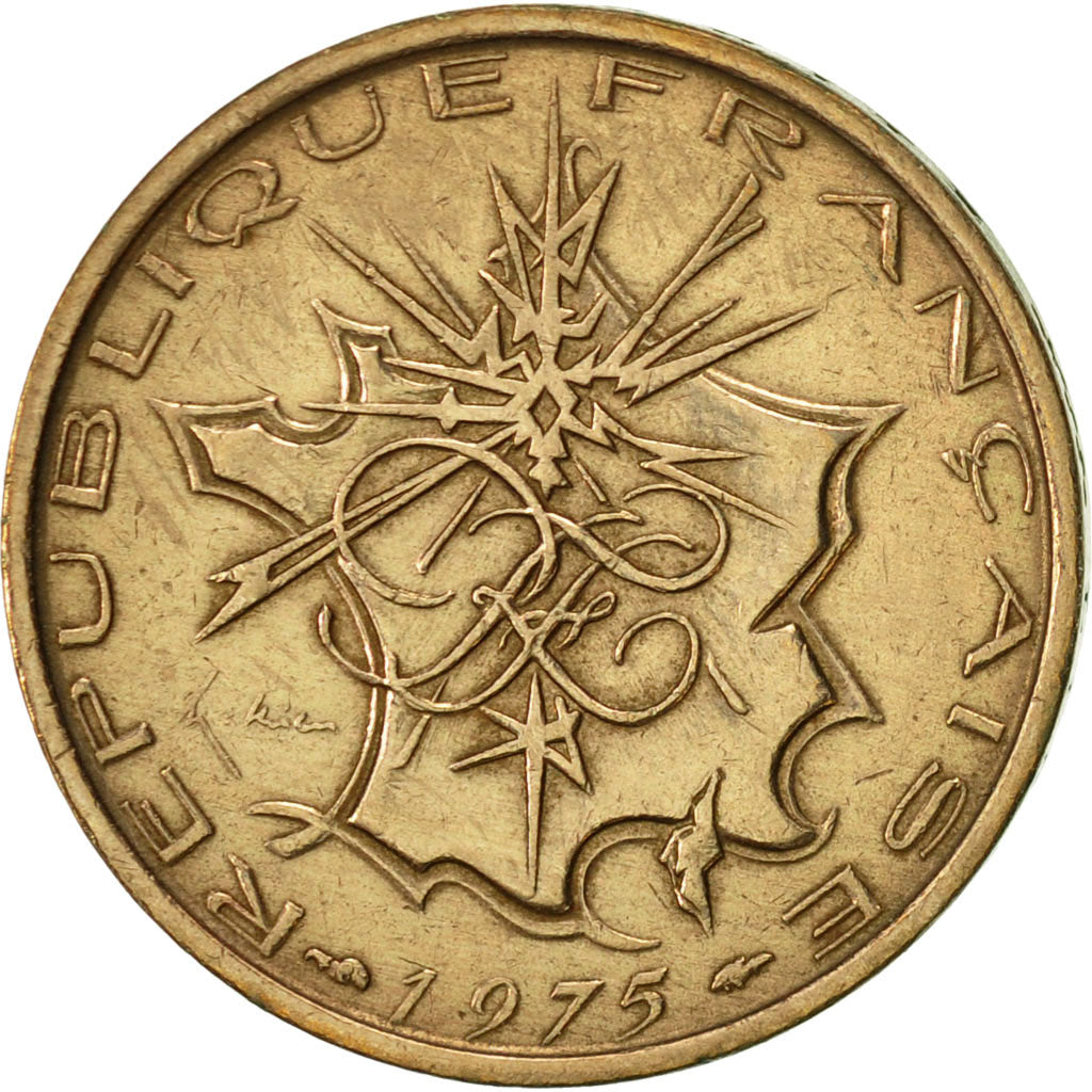 Coin, France, Mathieu, 10 Francs, 1975, Paris, EF(40-45), Nickel-brass, KM:940