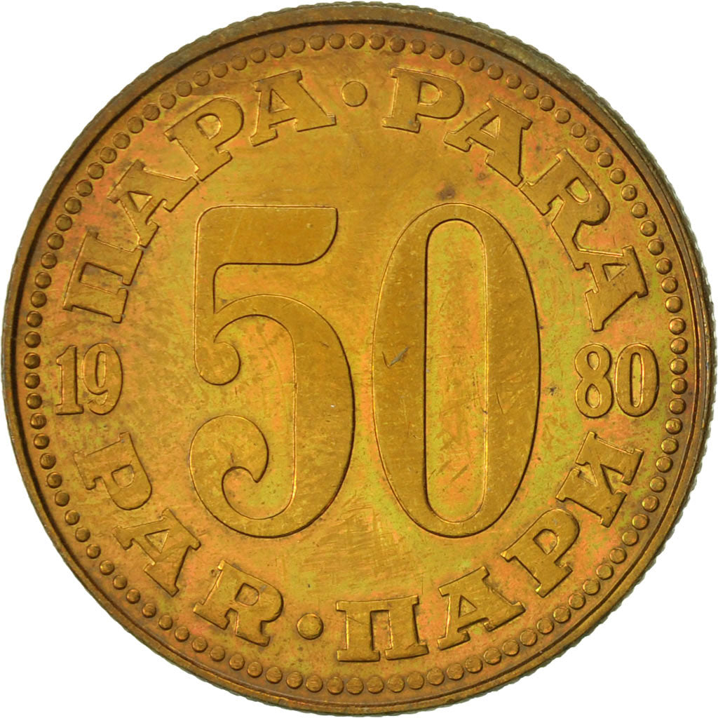 Coin, Yugoslavia, 50 Para, 1980, EF(40-45), Brass, KM:46.2