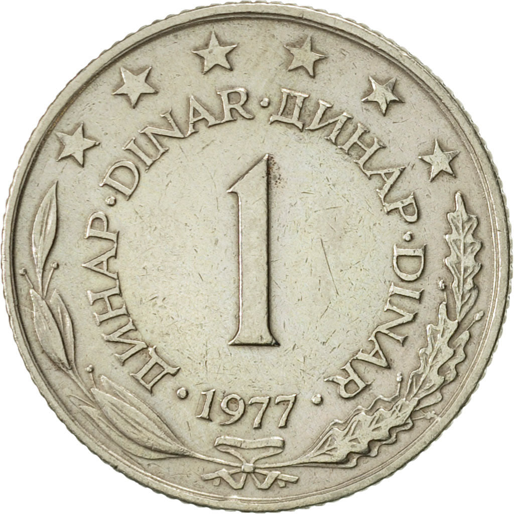 Coin, Yugoslavia, Dinar, 1977, AU(55-58), Copper-Nickel-Zinc, KM:59