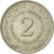 Coin, Yugoslavia, 2 Dinara, 1972, AU(50-53), Copper-Nickel-Zinc, KM:57