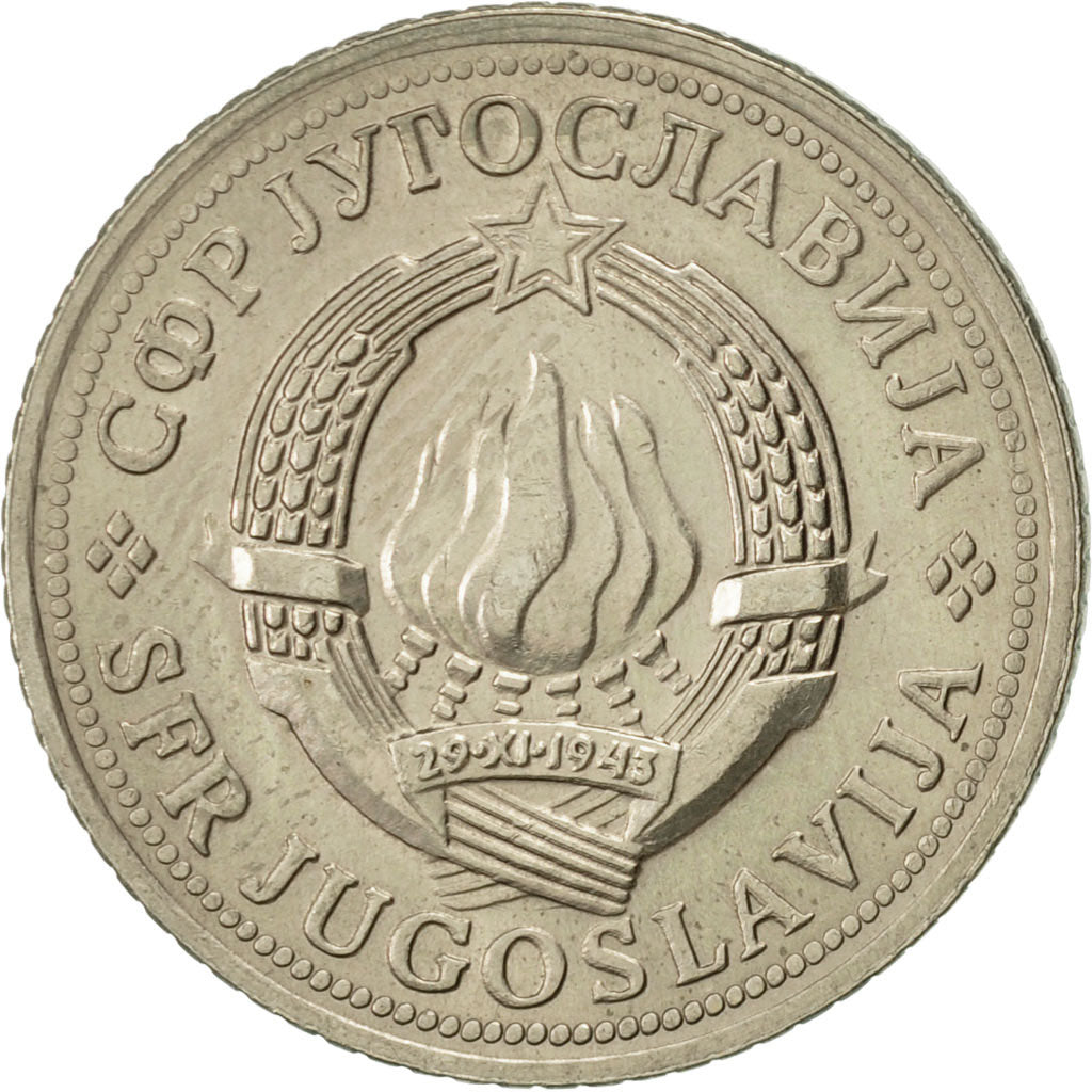 Yugoslavia, 2 Dinara, 1975, AU(50-53), Copper-Nickel-Zinc, KM:57